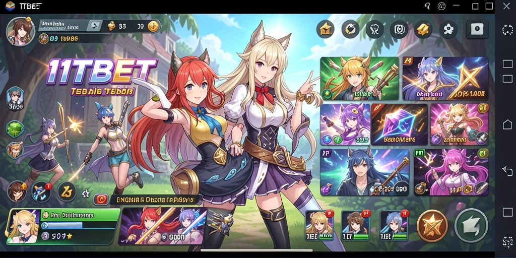 Tampilan gameplay <strong>11TBET</strong> yang penuh warna dan dinamis.