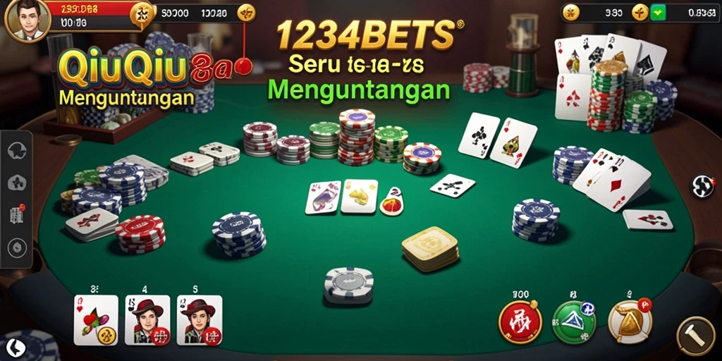 Gameplay seru dalam permainan QiuQiu 1234BETS.