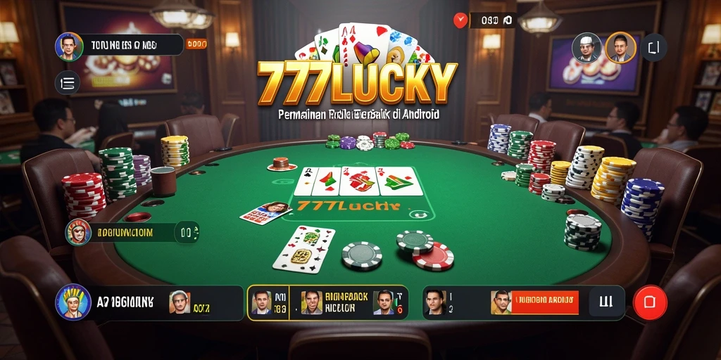 Menampilkan gameplay seru dalam permainan Poker 777LUCKY.