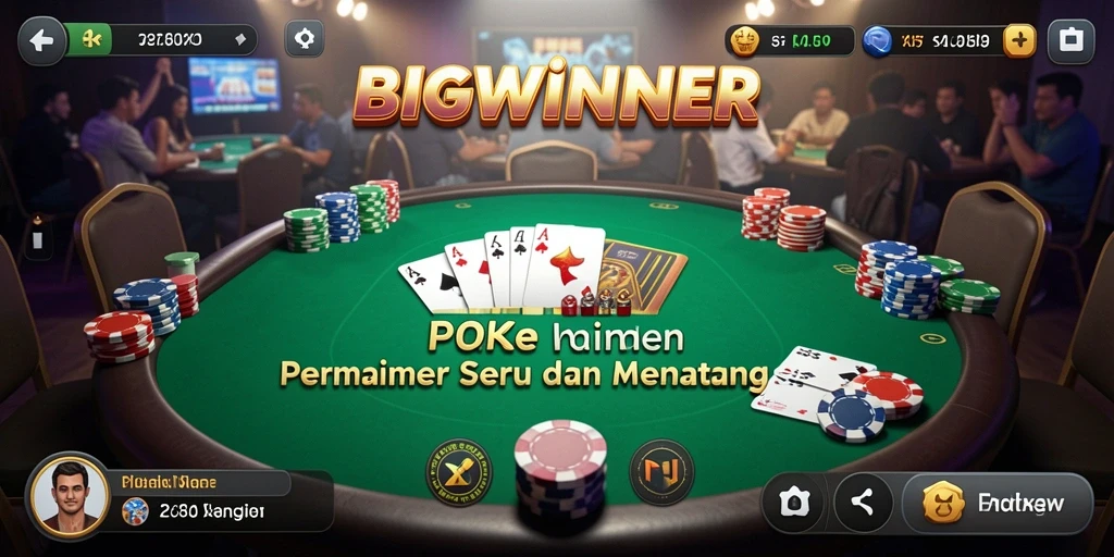 Tampilan gameplay poker yang seru dan menarik di BIGWINNER.