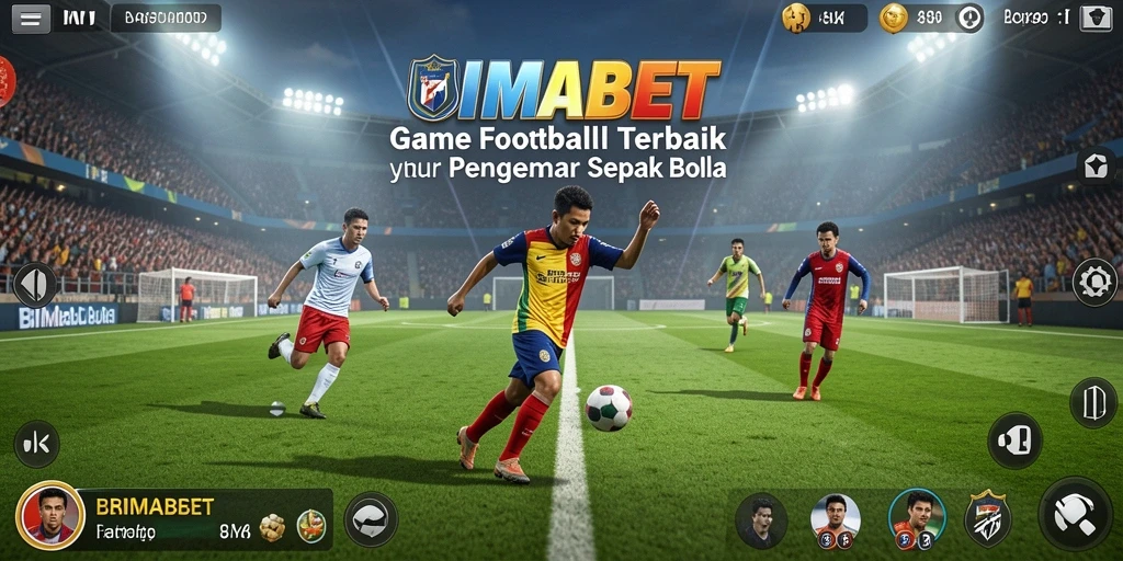Tangkapan layar menunjukkan aksi seru dalam permainan Football.