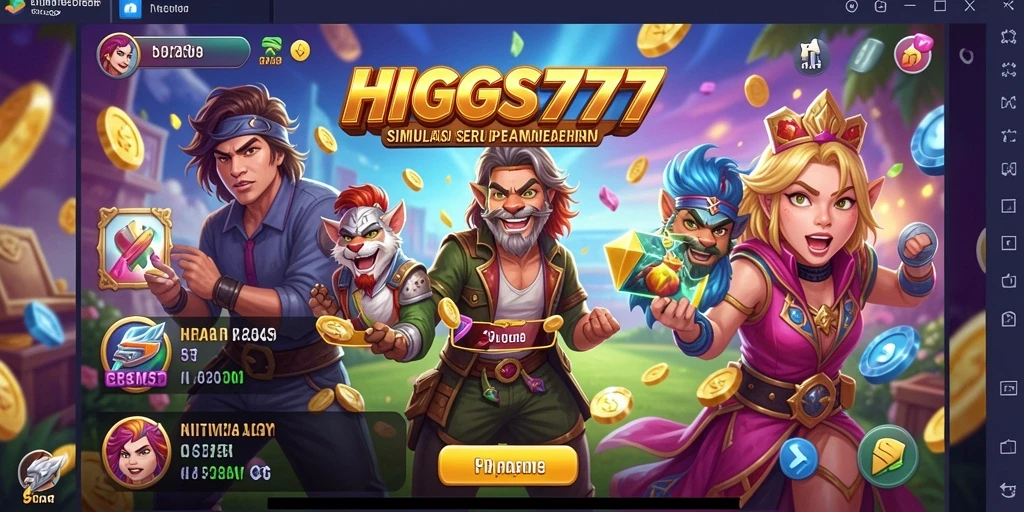 Tangkapan layar gameplay HIGGS777 menampilkan aksi seru dalam game Simulation.
