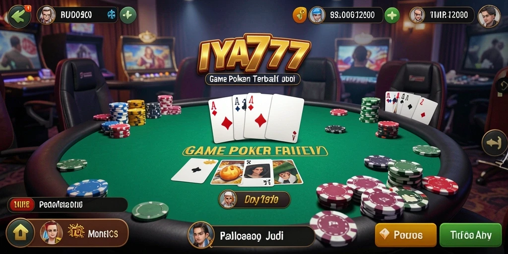 Tampilan gameplay poker yang memukau dan interaktif di IYA777.