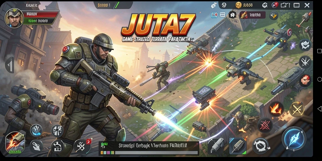 Gameplay menegangkan JUTA7 dengan taktik yang mendalam dan strategis.