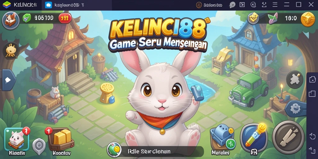 Tangkapan layar KELINCI88 menampilkan kelinci yang sedang mengumpulkan sumber daya.