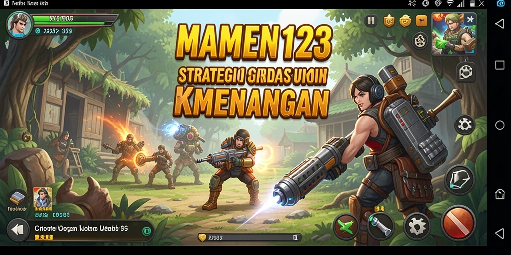 Screenshot gameplay MAMEN123 menampilkan aksi pertempuran yang mendebarkan dan strategi yang cerdas.