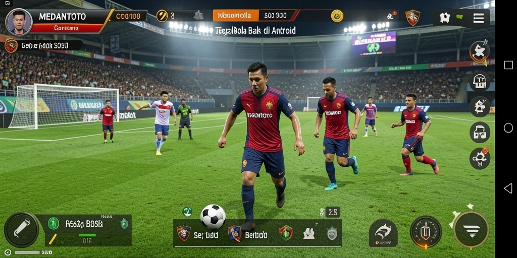 Screenshot utama MEDANTOTO menampilkan aksi seru di lapangan sepak bola.
