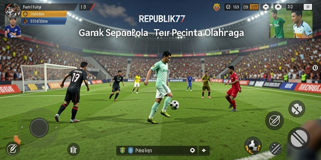 Tangkapan layar REPUBLIK77 menampilkan aksi seru permainan sepak bola.