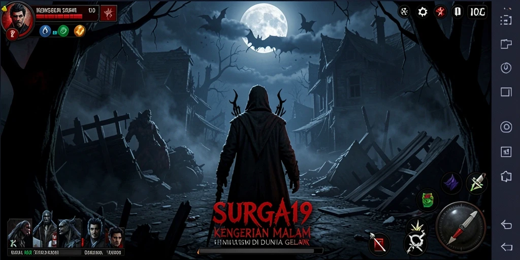 Tampilan gameplay menegangkan di dunia gelap penuh teror.